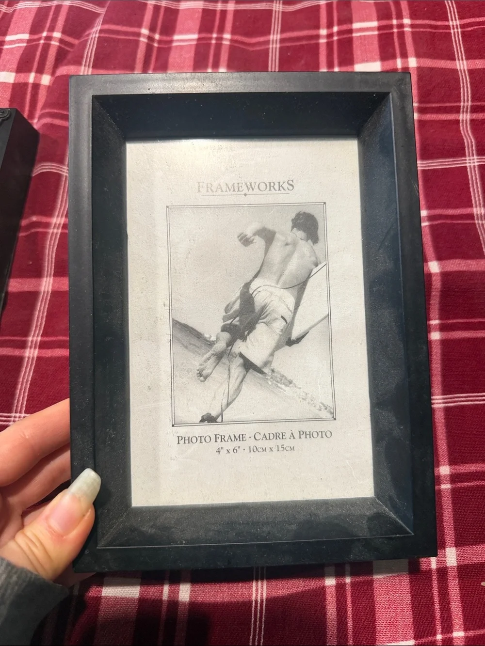 Black 'Frameworks' Photo Frames - 4” x 6” set of 2 frames -one is damaged